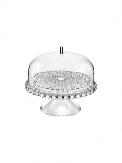 Guzzini, Alzata per torte con campana Tiffany trasparente